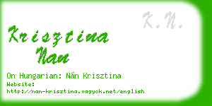 krisztina nan business card